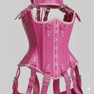 Sexy Leather Corset Harness <b>Bondage</b> Style Lingerie <b>Set</b> with Rhinestone Firm Control Costume for Women - Product Image 3