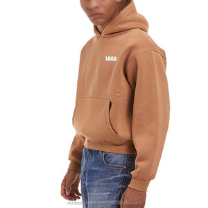 OEM Pull personnalisé Sweat à capuche pour homme 100% coton 400-500 Gsm Poids lourd surdimensionné recadrée Boxy Fit solide teint uni - Product Image 2