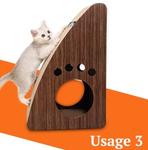 Durable Triangle Shape <b>Cat</b> Scratcher with Catnip Corrugated Cardboard <b>Cat</b> Tree & Scratcher - Product Image 6