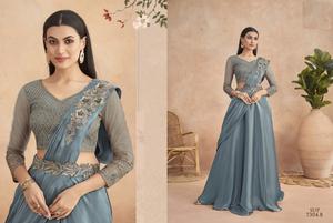 Nouveau dernier saree de couleur super étoile au design lourd - Product Image 5