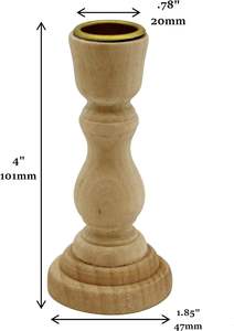Chandeliers en bois inachevé de 4 pouces de haut avec centre de tasse de bougeoir en métal-Lot de 6 piliers votifs de méditation en gros - Product Image 3