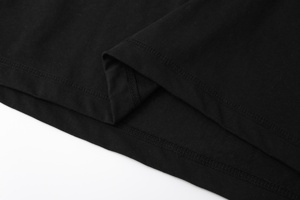 Custom Printed Solid O-<b>Neck</b> <b>T</b>-<b>Shirt</b> for Women Heavyweight 220g Combed Cotton Digital Short Sleeve Black Oversized Fit <b>Low</b> MOQ - Product Image 5