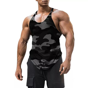 Débardeur de musculation en matériau uni, débardeur avec dos nageur, débardeur de gym personnalisé pour hommes - Product Image 2