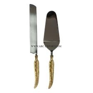 Set of 2 <strong>Silver</strong> Ware Table Decoration <strong>Cake</strong> Server and <strong>Knifes</strong> With Designing Handle Superior Quality Kitchen <strong>Cake</strong> Tool In India