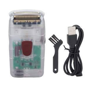 Rasoir électrique à double tête à mouvement alternatif rechargeable par USB pour hommes, rasoir rotatif IPX7, remplacement pour le rasage du visage, lavable - Product Image 4