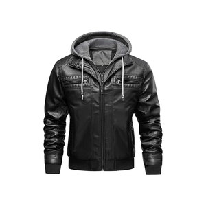 Casual Slim Oversized Leather Jacket for <b>Men</b> Fashion Stand Neck Zip Up Leather Jacket <b>Men</b> - Product Image 6
