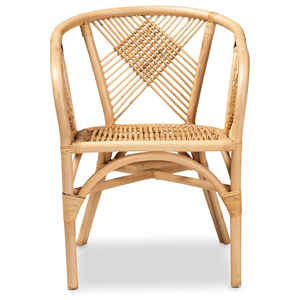 Handcrafted Bohemian Style Diamond Weave Rattan <b>Accent</b> <b>Chair</b> Durable Lightweight <b>for</b> <b>Living</b> <b>Room</b> Hotels Outdoor Villas - Product Image 2