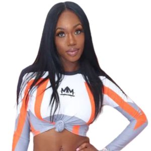 Conjunto Deportivo de Dos Piezas para Mujer, Top Corto de Manga Larga y Leggings de Cintura Alta, Ropa Deportiva Elástica para Fitness - Product Image 4