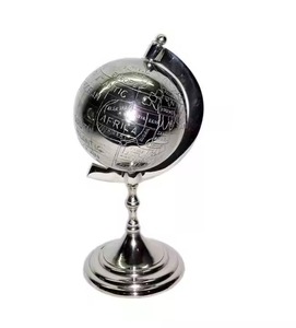 Globe mondial en métal rotatif Art déco Design pour salle d'étude/bureau décor de bureau cadeau pour les amoureux de la géographie amateurs de voyage mariage - Product Image 2