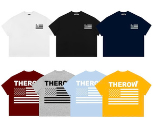 เสื้อยืดผ้าฝ้ายหนักใส่ได้ทั้งชายและหญิงผ้าทอระบายอากาศได้ดีพร้อมพิมพ์โลโก้ดิจิตอลด้านหน้าดีไซน์ว่างเปล่าหลากสีสำหรับ250gsm - Product Image 1