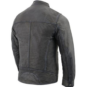 Venta caliente Chaquetas de hombre de talla grande personalizadas Nueva moda Chaqueta de cuero negro para hombre Chaqueta de cuero genuino de alta calidad - Product Image 5