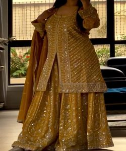 Le plus choisi coton Georgette broderie séquence travail dentelle lourde travail haut Festival mariage porter lavable en gros Surat vêtement - Product Image 1