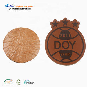 Giysi etiketleri tedarikçisi özel marka Logo ısı basın yapıştırıcı ile gerçek deri yamalar - Product Image 3
