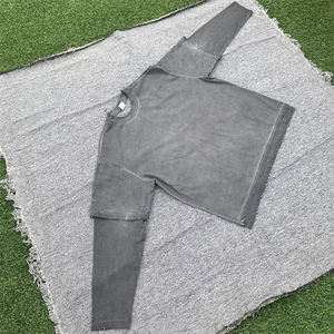 เสื้อยืดสตรีทแวร์แบบเรียบง่าย แขนสั้นสองชั้น พิมพ์ลาย DTG สไตล์วินเทจ ล้างสีแบบแอซิด เสื้อยืดผู้ชาย ผ้าฝ้าย 100% แห้งเร็ว - Product Image 6