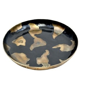 Bandeja para servir de Metal recubierta de esmalte de lujo, segura para alimentos para bodas, marco de Metal dorado, artesanía para servir postres de Chocolates - Product Image 3