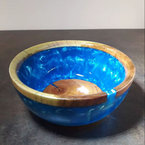 Frutero de resina azul hecho a mano, acabado pulido y exclusivo, comida elegante y servicio de sopa para fiestas a un precio - Product Image 1