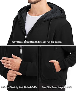 Sweat à capuche zippé pour homme avec impression intégrale personnalisée, polaire épaisse d'hiver, motif brodé en relief, fermeture éclair intégrale, écologique et respirant - Product Image 4