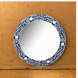 Cadre de miroir incrusté d'os et de nacre moderne et élégant fabriqué à la main pour la décoration de restaurant d'hôtel à la maison - Product Image 4