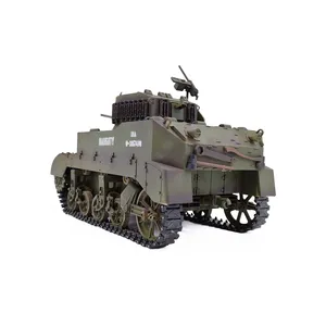 COOLBANK neuer RC-Panzer 6-8Km 360-Grad-Turret-Rotation RC-Spielzeug USArmy M5A1 Stuart Leichtpanzer 1/16-Skala-Modell Tank Hobby-Geschenke DIY