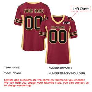 Camisetas de Fútbol Americano Personalizadas Profesionales |   Ropa Deportiva Transpirable de Manga Corta Talla Grande - Product Image 3