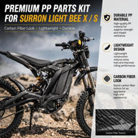 Kit de garde-boue JFG RACING PP aspect fibre de carbone pour moto Surron Light Bee, comprenant un cache-batterie et un ensemble de garde-boue avant et arrière