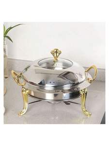 Chauffe-plat rectangulaire en acier inoxydable avec couvercle facile à soulever, parfait pour les tables élégantes et les événements de restauration - Product Image 5