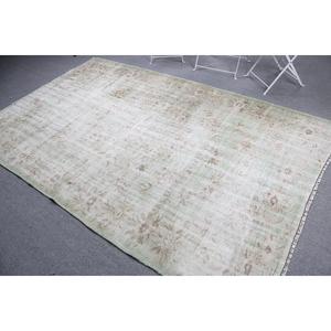 Tapis vintage 5,6x9 pieds, tapis turc, tapis oriental vert en laine - Product Image 4