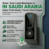 Serrure intelligente extérieure étanche Ttlock Tuya à empreinte digitale pour distributeur saoudien, stock disponible à l'entrepôt de Riyad pour commande en gros