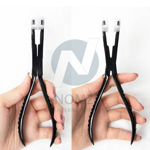 Pinces professionnelles en acier inoxydable de qualité supérieure pour Extensions de ruban, pinces à cheveux personnalisées de couleur noire - Product Image 4