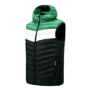 Chaqueta acolchada ligera sin mangas personalizada al por mayor, chaqueta acolchada gruesa con capucha para hombre, chaqueta sin mangas - Product Image 2