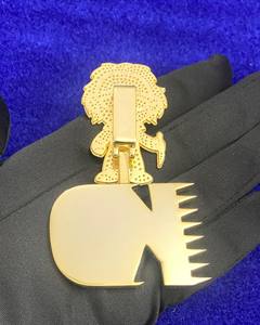 Colgante Personalizado de Personaje de Dibujos Animados con Diamantes de Moissanita, Diseño 900 KD, Joyería Hip Hop con Acabado en Oro de 14K, Regalo para Hombre - Product Image 2