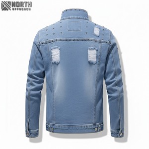เสื้อแจ็กเก็ตผ้ายีนส์ออฟโรดสำหรับผู้ชาย, เสื้อแจ็กเก็ตกันหนาวแฟชั่นลำลองผ้ายีนส์แนววินเทจ - Product Image 2