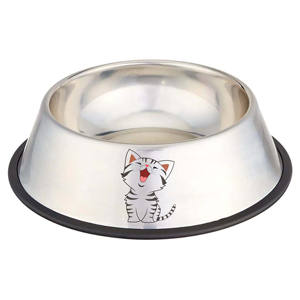 Alimentador de comida antideslizante para mascotas, tazón para beber de comida para perros, tazón de acero inoxidable con logotipo - Product Image 2