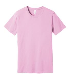 Camiseta de Algodón Jersey Lisa con Cuello Redondo para Hombre, Color Rosa, con Logotipo Personalizado, Estilo Básico, OEM, para Verano - Product Image 1
