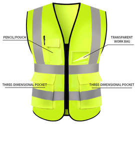 Construction haute visibilité haute visibilité sécurité au travail vêtements réfléchissants gilet réfléchissant gilet de sécurité veste bande sécurité personnelle - Product Image 5