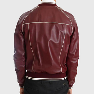 Veste d'université en cuir d'hiver personnalisable avec logo brodé en chenille sur le devant, marque personnalisée coupe-vent-Vente en gros - Product Image 3