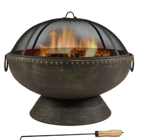 Pozo de Fuego Negro exterior Diseño de malla de alta calidad Pozo de fuego al aire libre Hoguera grande Patio de leña y chimenea de patio trasero - Product Image 5