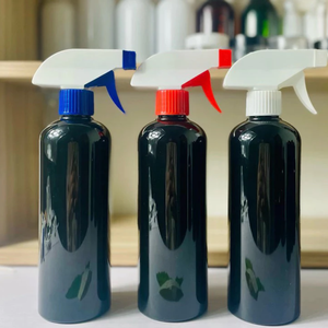 500ml Fabricantes de cosméticos vacíos Hombro plano Ámbar Negro Colores Pet Plastic Mist Spray Pump Bottle Trigger Pump Bottle - Product Image 5