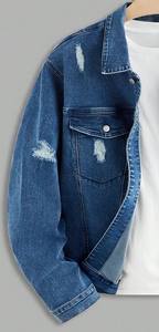 Chamarras Vaqueras Vintage Champ King para Hombre, con Botones al Frente, Lavadas, 100% Algodón Ecológico, Estilos de Moda 2025 - Product Image 3