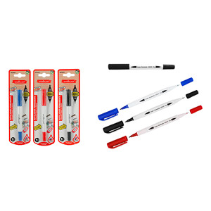 Pennarello indelebile a doppia punta 0.4/1.0mm spazzola piatta inchiostro colorato per scrittura a secco metallo vetro carta legno ceramica plastica 6mm - Product Image 1
