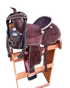 Selle de course Western en cuir véritable de qualité supérieure pour l'équitation - Product Image 1