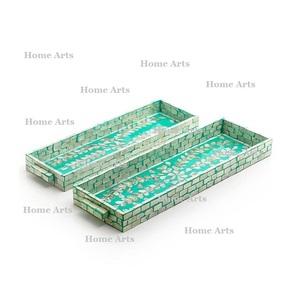 Set of Two Different Sizes Chocolates Tray Bestest Quality Wood And Mother of Pearl Dessert Tray <b>For</b> <b>Sale</b> - Product Image 2