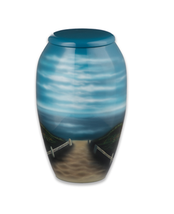 Urnas de recuerdo de cremación para adultos de aluminio de estilo europeo personalizables de calidad superior, suministros funerarios de alto estándar - Product Image 4