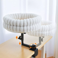 Lit de bureau pour chat à rotation de 360 degrés Mobilier de nid de chat d'intérieur moderne pour bureaux et tables de jeux Table d'île Lit de bureau réglable pour chat