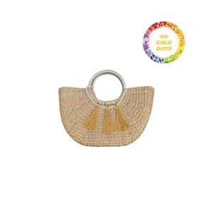 กระเป๋าผักตบชวาทำด้วยมือมีสไตล์พร้อมที่จับที่มั่นคงความจุมากและดูไม่ซ้ำใครเหมาะสำหรับการใช้งานในฤดูร้อนและกลางแจ้ง - Product Image 2