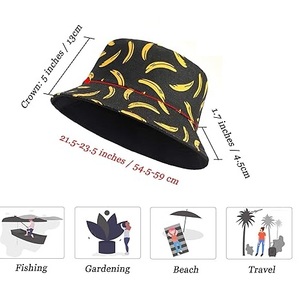 หมวกทรงถังหมวกฤดูร้อนหมวกผ้าฝ้ายพิมพ์โลโก้ที่กำหนดเองปักหมวกกันแดดแบบเรียบหมวกทรงถังชาวประมงธรรมดา - Product Image 5