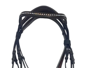 Bride en cuir de vache véritable fabriquée avec du cristal naturel de qualité supérieure, magnifiquement fabriquée à la main, ensemble de clous d'équitation réglables. - Product Image 4