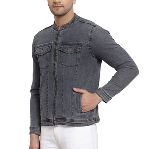 Top tendance High Street Style hommes fermeture éclair Denim veste haute qualité en gros vestes vierges pour l'hiver fabriqué par Isha industrie - Product Image 4