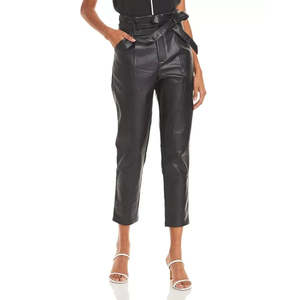 Pantaloni Casual da Donna Lucy Paris in Ecopelle con Vita Paperbag e Tessuto PU Anti-Pilling - Product Image 1