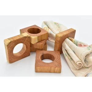 Derniers accessoires de serviettes décoratifs Anneaux de serviette en bois fabriqués à la main Porte-mouchoirs pour décoration de table à manger et accents pour la maison - Product Image 5